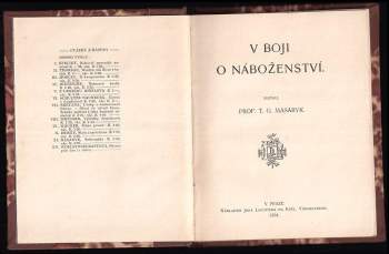 Tomáš Garrigue Masaryk: V boji o náboženství
