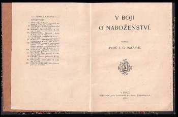 Tomáš Garrigue Masaryk: V boji o náboženství