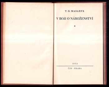 Tomáš Garrigue Masaryk: V boji o náboženství