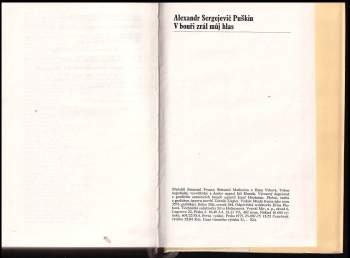 Aleksandr Sergejevič Puškin: V bouři zrál můj hlas