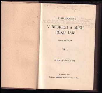 J. V Hradčanský: V bouřích a míru roku 1848