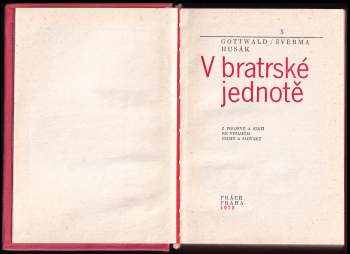 Klement Gottwald: V bratrské jednotě