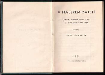 Rudolf Procházka: V italském zajetí