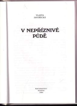 Vlasta Javořická: V nepříznivé půdě