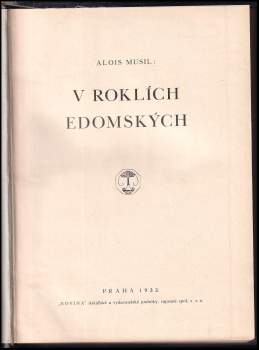 Alois Musil: V roklích Edomských