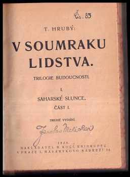 Tomáš Hrubý: V soumraku lidstva