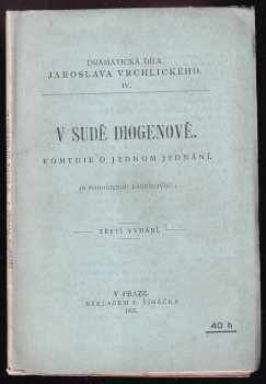 V sudě Diogenově : komedie o jednom jednání
