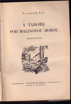 František Lev: V táboře pod Malinovou horou - vydání s obálkou