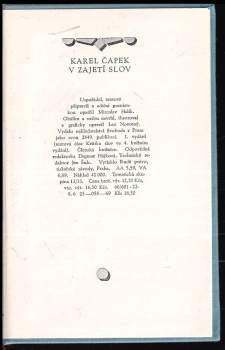 Karel Čapek: V zajetí slov