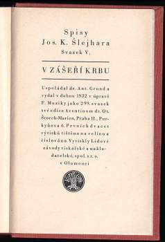 Josef Karel Šlejhar: V zášeří krbu