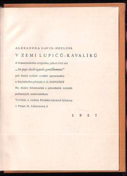 Alexandra David-Neel: V zemi lupičů-kavalírů