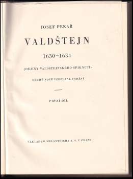Josef Pekař: Valdštejn