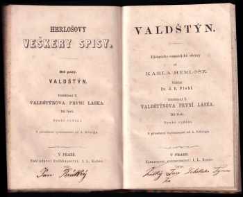 Karl Herloßsohn: Valdštýn - historicko-romantické obrazy - Odd. 1, Valdštýnova první láska