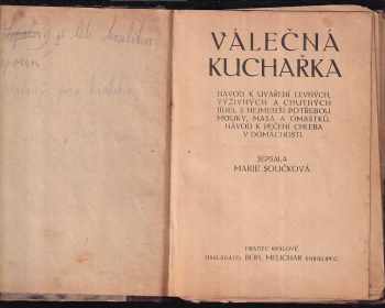 Marie Součková: Válečná kuchařka