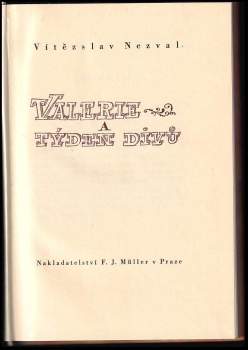 Vítězslav Nezval: Valerie a týden divů