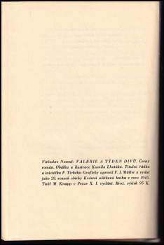 Vítězslav Nezval: Valerie a týden divů