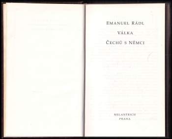Emanuel Rádl: Válka Čechů s Němci