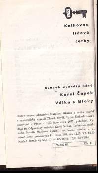 Karel Čapek: Válka s Mloky