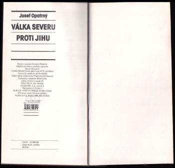 Josef Opatrný: Válka Severu proti Jihu