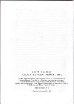 Josef Opatrný: Válka Severu proti Jihu