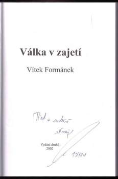 Vítek Formánek: Válka v zajetí