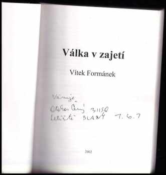 Vítek Formánek: Válka v zajetí