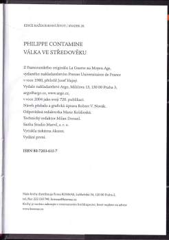 Philippe Contamine: Válka ve středověku