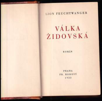 Lion Feuchtwanger: Válka židovská