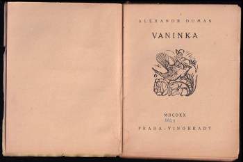 Alexandre Dumas: Vaninka
