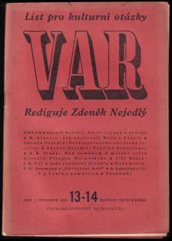 Var- List pro kulturní otázky- 1950- Ročník III- Číslo 13-14