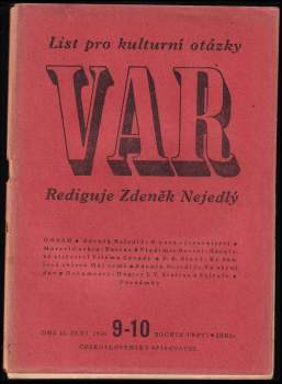 Var- List pro kulturní otázky- 1950- Ročník III- Číslo 9-10