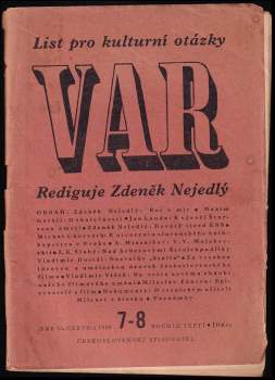 Var- List pro kulturní otázky- 1950- Ročník VI- Číslo 7-8