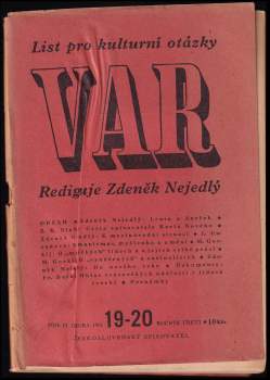 Var- List pro kulturní otázky- 1951- Ročník III- Číslo 19-20