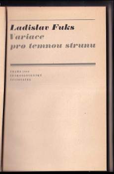 Ladislav Fuks: Variace pro temnou strunu
