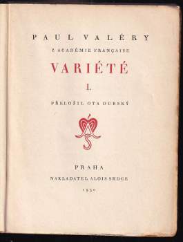 Paul Valéry: Variété