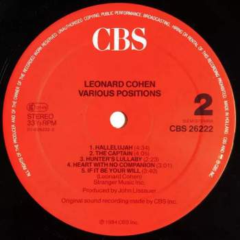 Leonard Cohen: Various Positions