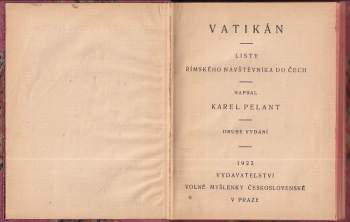 Karel Pelant: Vatikán