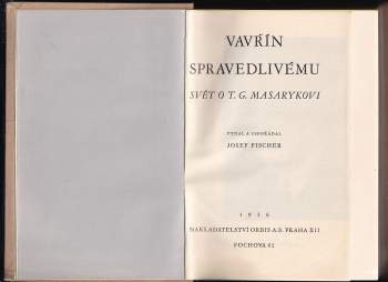 Josef Ludvík Fischer: Vavřín spravedlivému