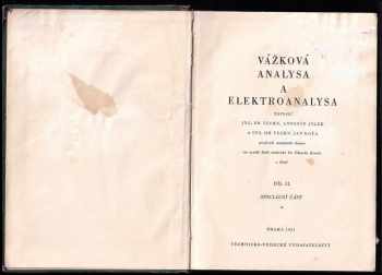 Jan Koťa: Vážková analysa a elektroanalysa