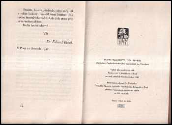Edvard Beneš: Vážná slova