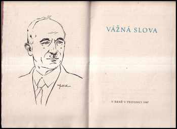 Edvard Beneš: Vážná slova
