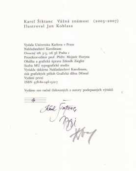 Karel Šiktanc: Vážná známost
