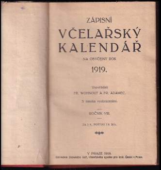 František Adamec: Včelařský kalendář 1918