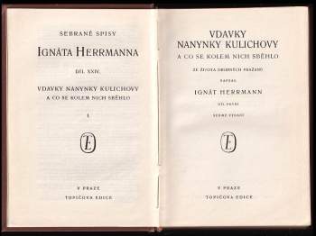 Ignát Herrmann: Vdavky Nanynky Kulichovy a co se kolem nich sběhlo