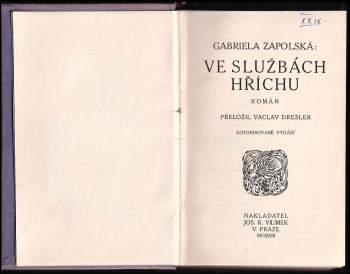 Gabriela Zapolska: Ve službách hříchu