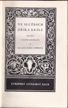 Václav Šašek z Bířkova: Ve službách Jiříka krále