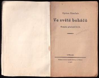 Upton Sinclair: Ve světě boháčů