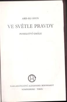 Abd-ru-shin: Ve světle Pravdy