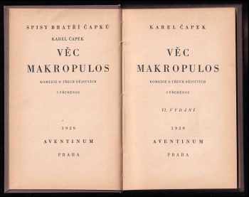 Karel Čapek: Věc Makropulos