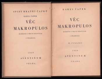 Karel Čapek: Věc Makropulos